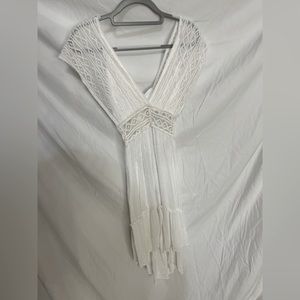 Open back white cover up